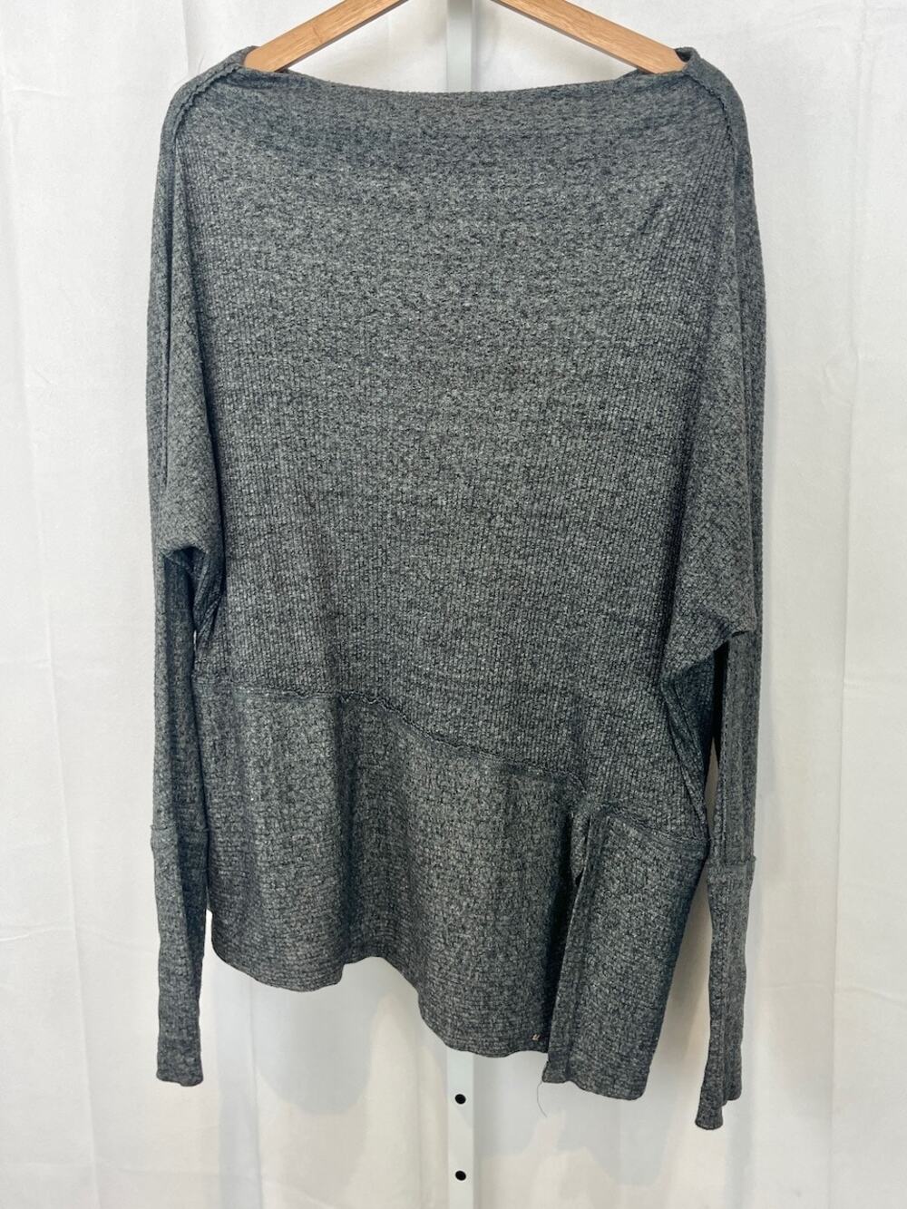 WE THE FREE People Londontown Tunic Top Dolman Long Sleeve Slit Hem Gray Size M